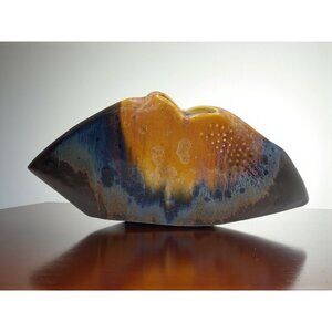 vintage 1960s salt glazed porcelain modernist abstract vase